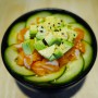 Salade de saumon concombre avocat